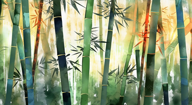 中国风水彩竹林国画,插画/手绘图,插画/手绘图库,插画/手绘图下载,插画/手绘